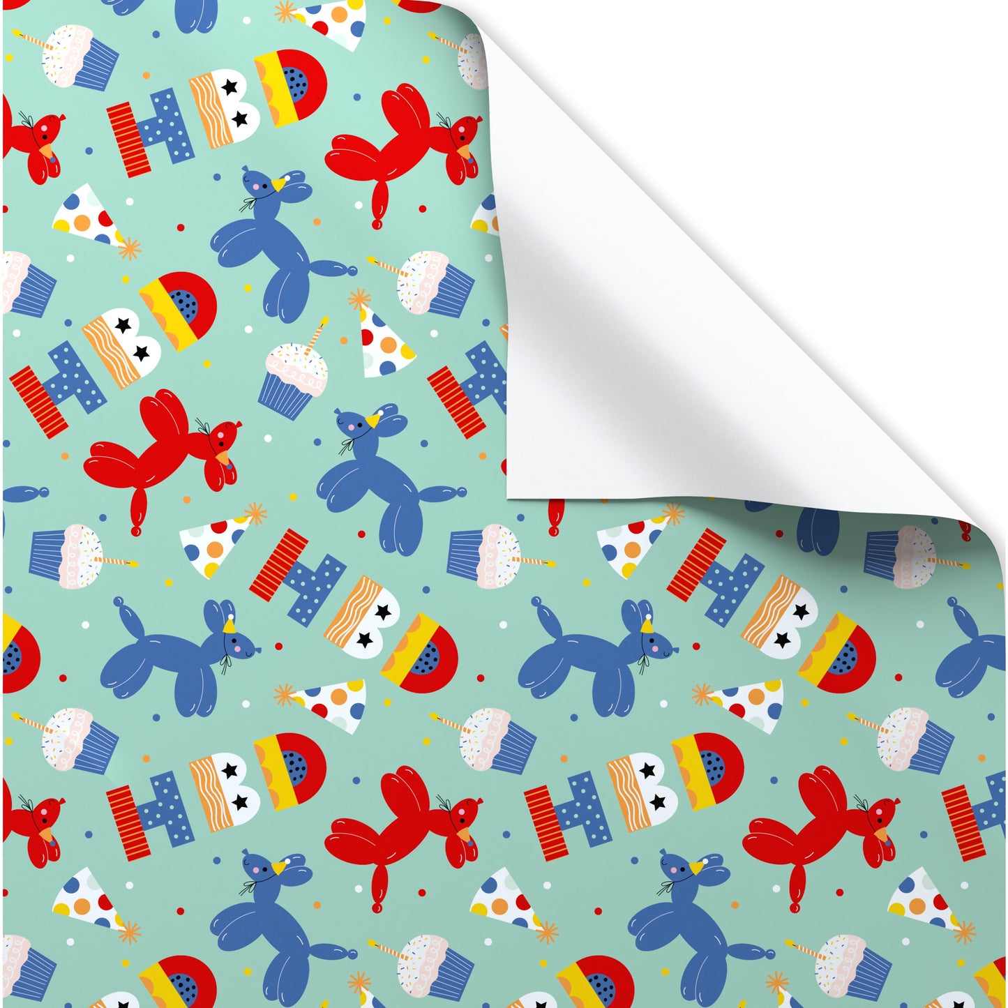 American Greetings Birthday Icons Wrapping Paper for Kids, 20 sq. ft.