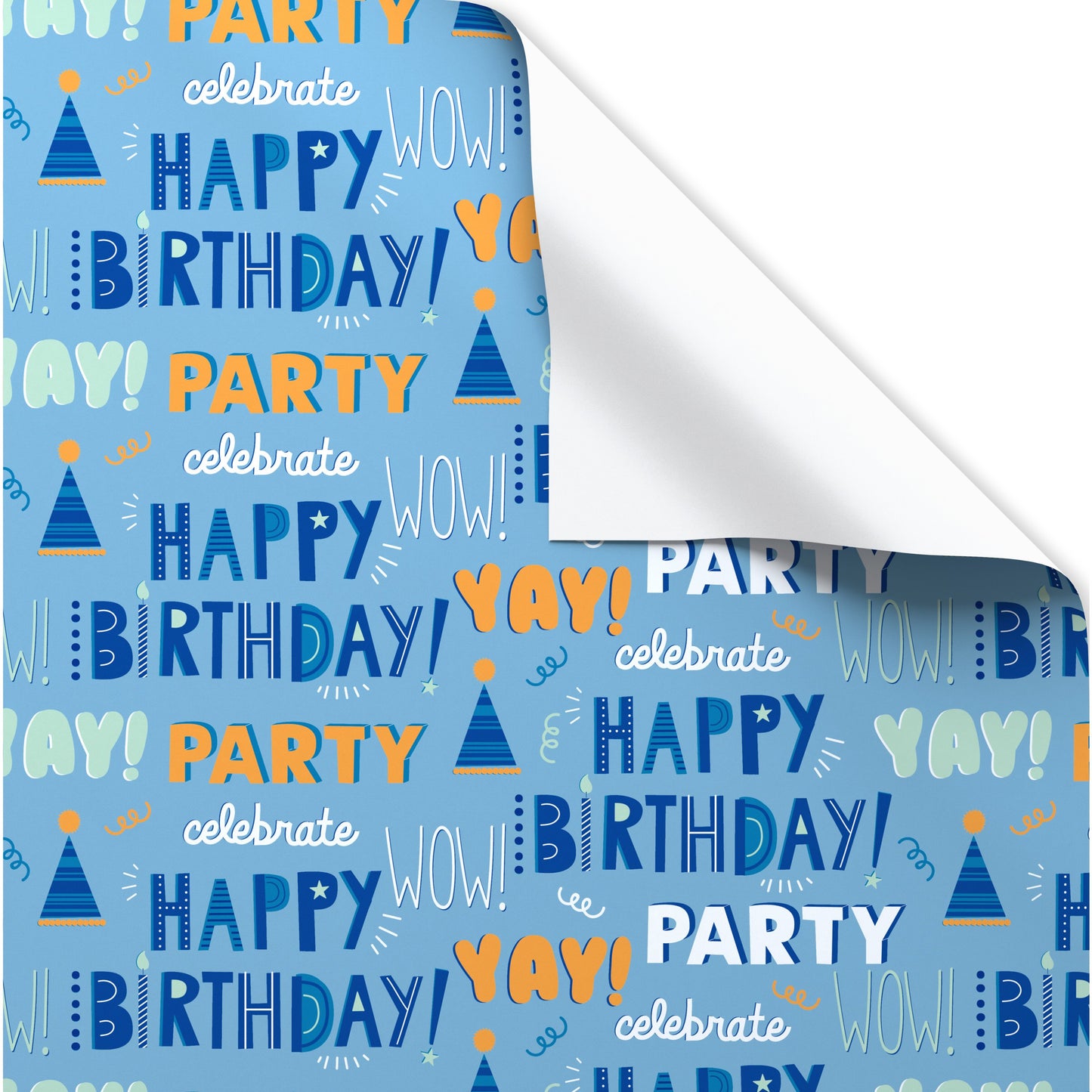 American Greetings Blue Birthday Wrapping Paper, 40 sq. ft.