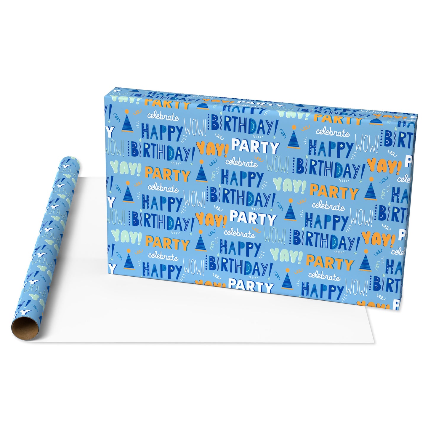 American Greetings Blue Birthday Wrapping Paper, 40 sq. ft.