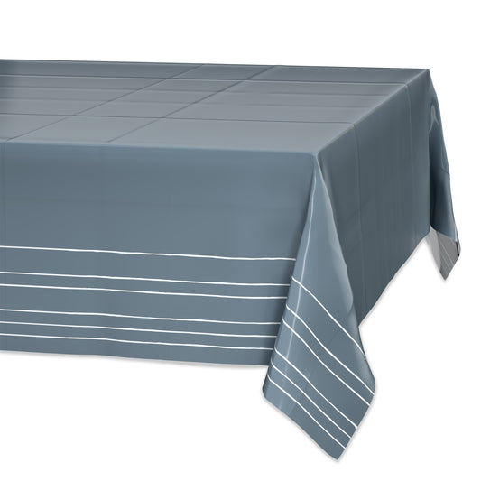 American Greetings Silver with White Stripes Plastic Table Cover