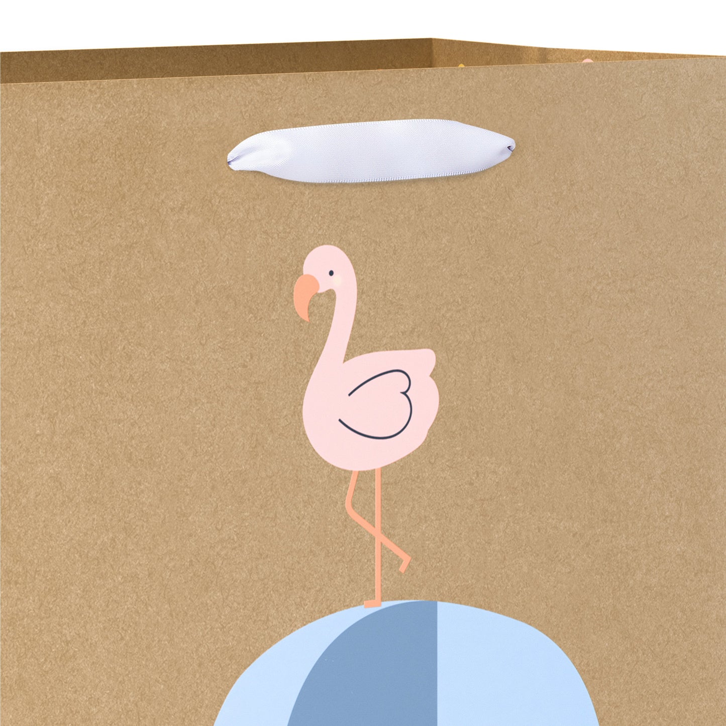 American Greetings Flamingo & Elephant Medium Kraft Baby Shower Gift Bag