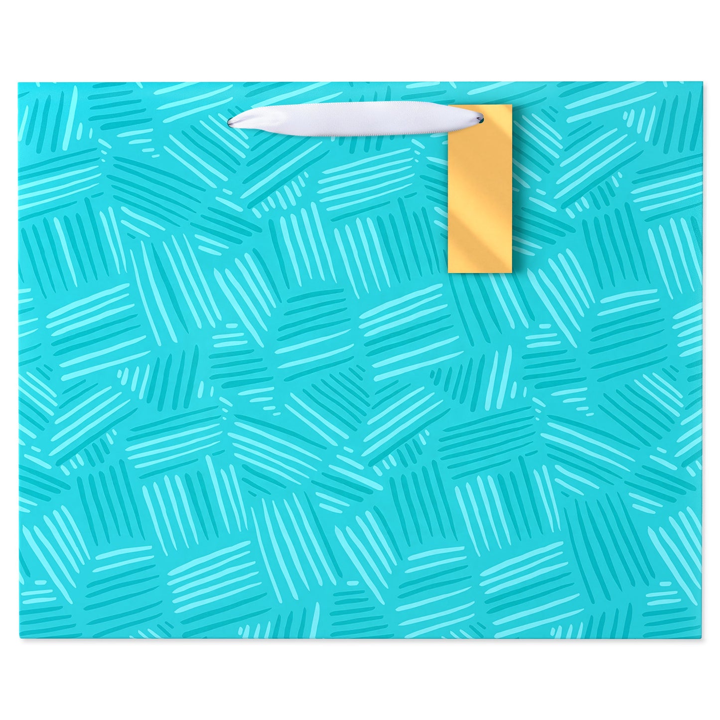 American Greetings Teal Horizontal Gift Bag with Gold Hang Tag