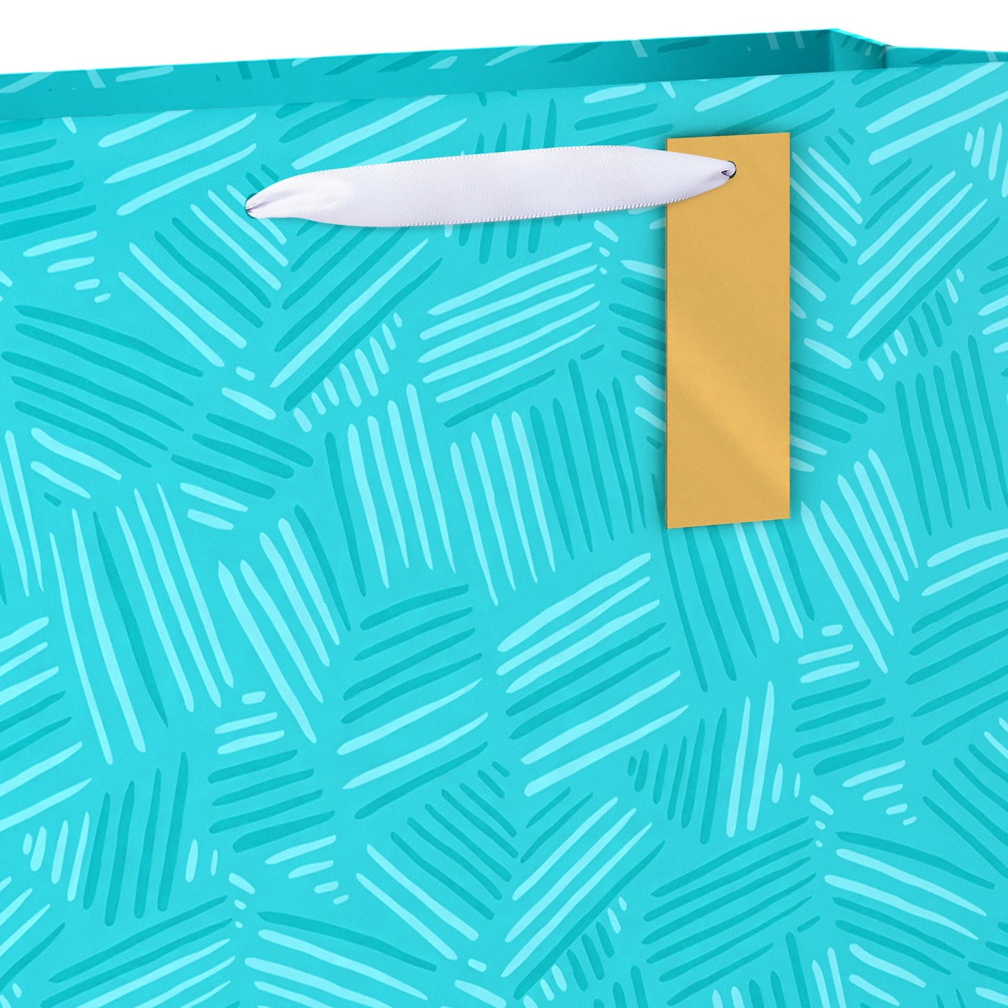 American Greetings Teal Horizontal Gift Bag with Gold Hang Tag