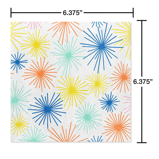 American Greetings Colorful Fireworks Lunch Napkins