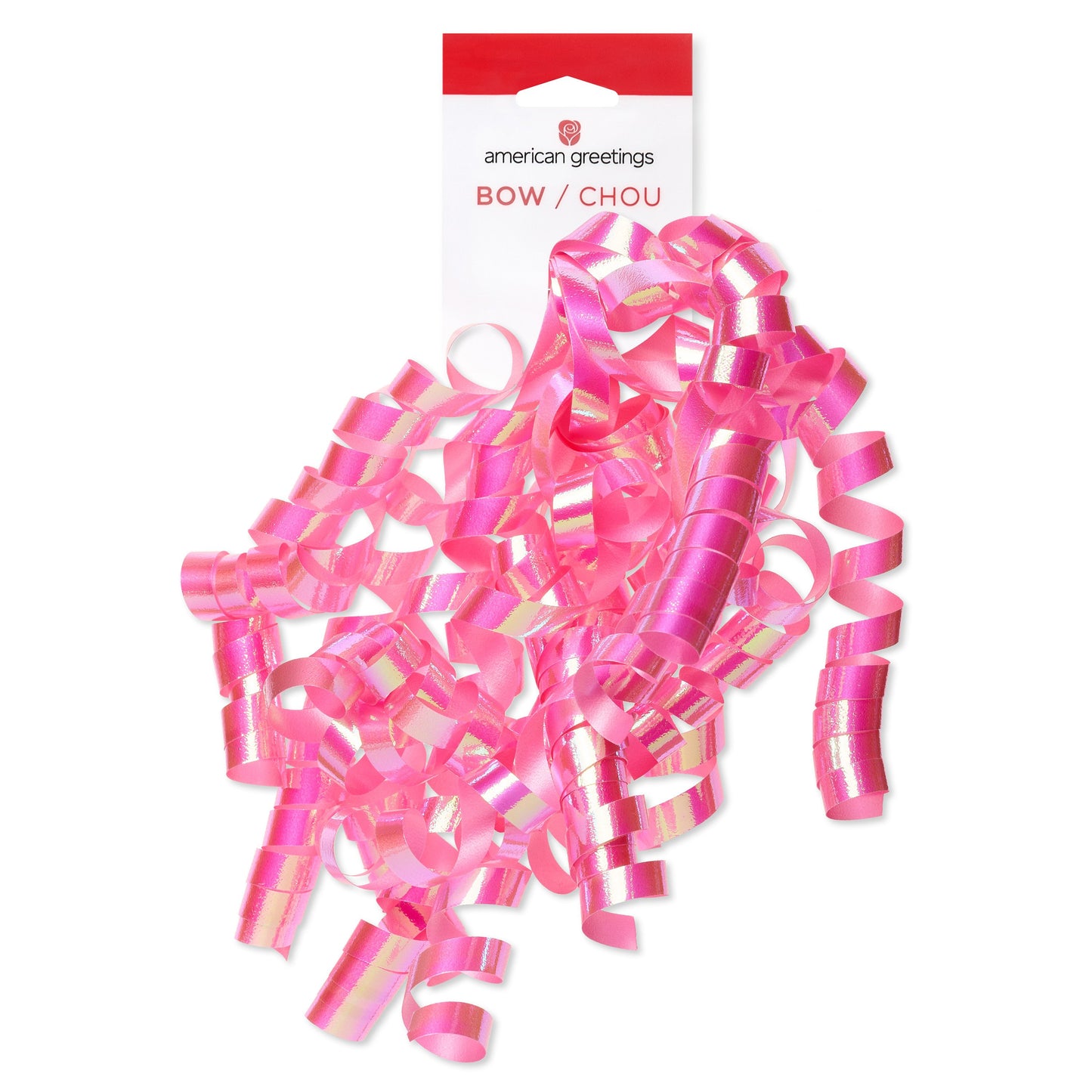 American Greetings Pink Iridescent Curling Ribbon Gift Bow