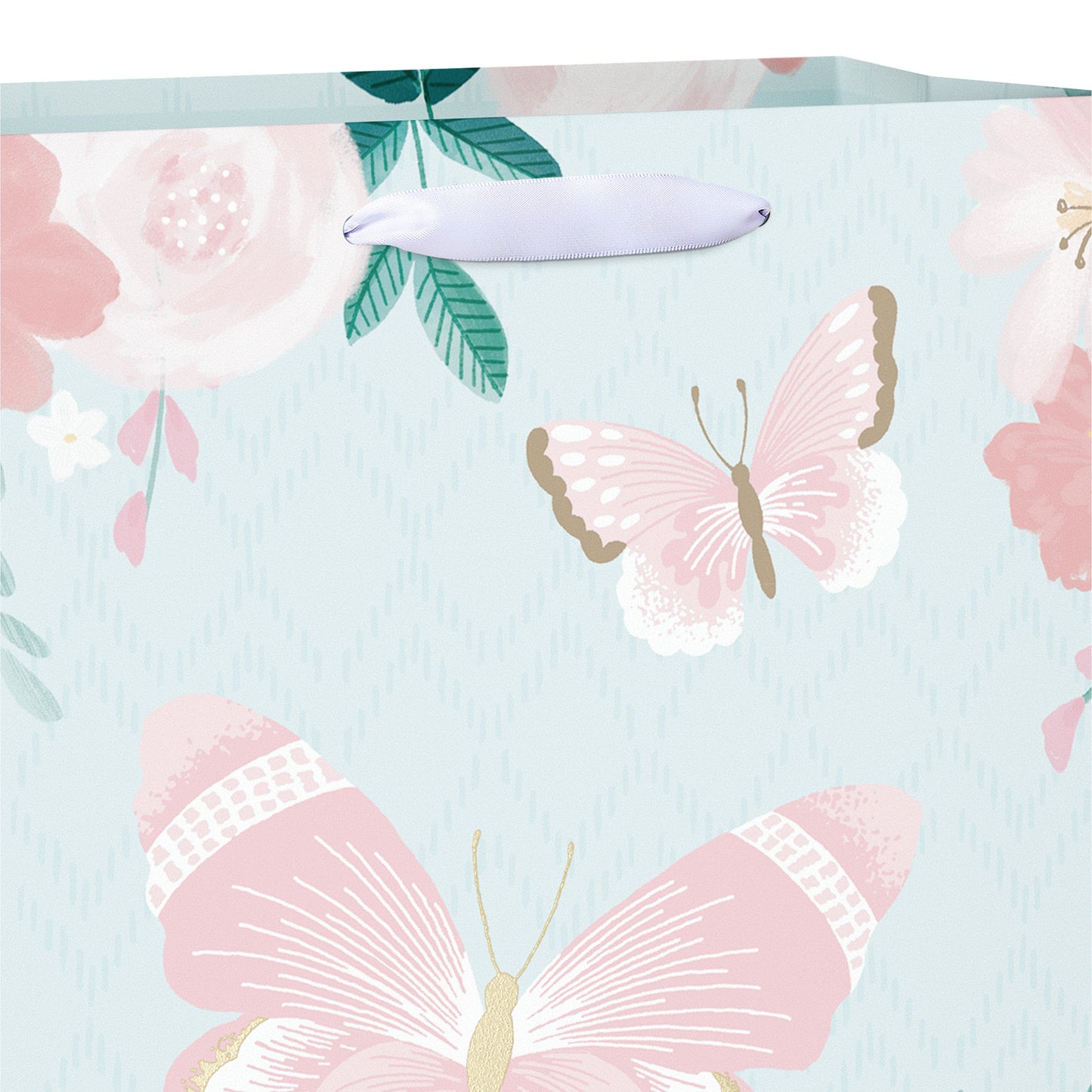 American Greetings Butterflies On Teal Everyday Large Gift Bag