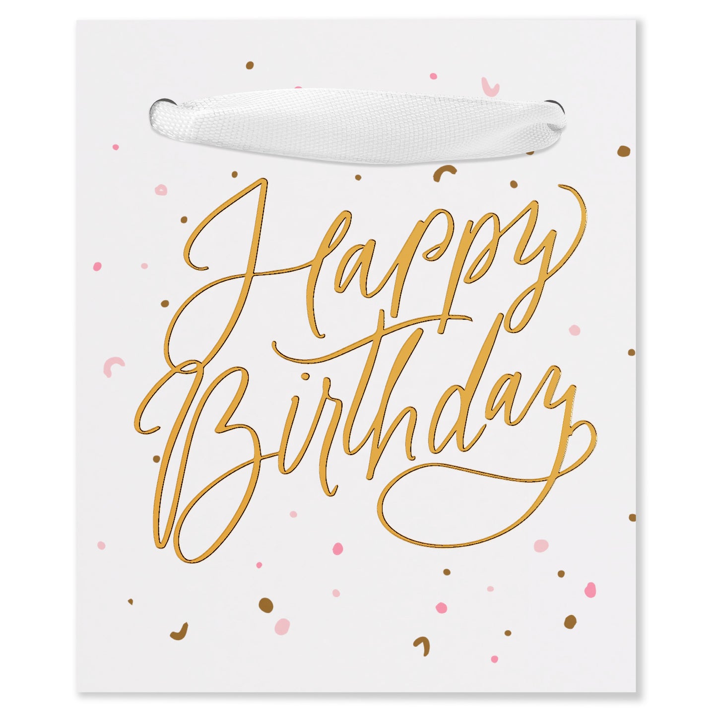 American Greetings Script Happy Birthday Confetti Mini Birthday Gift Bag