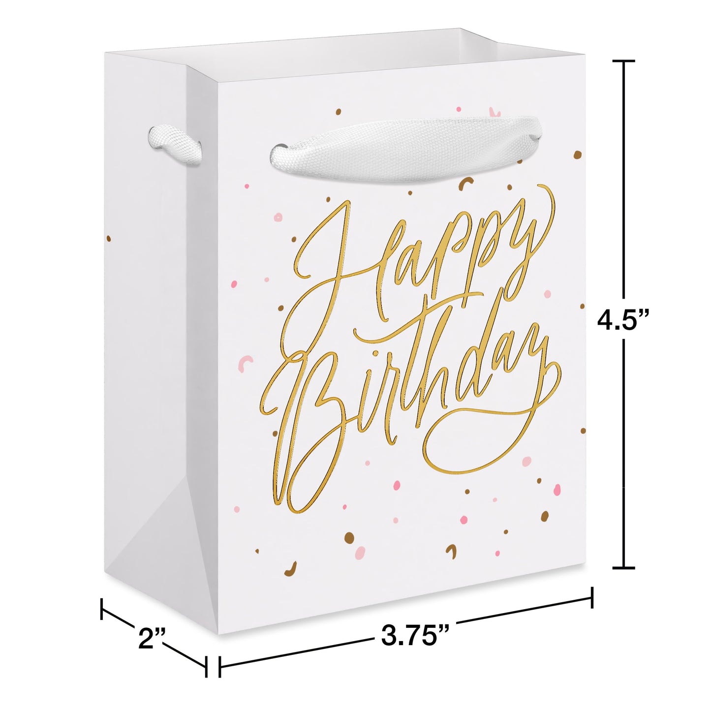American Greetings Script Happy Birthday Confetti Mini Birthday Gift Bag
