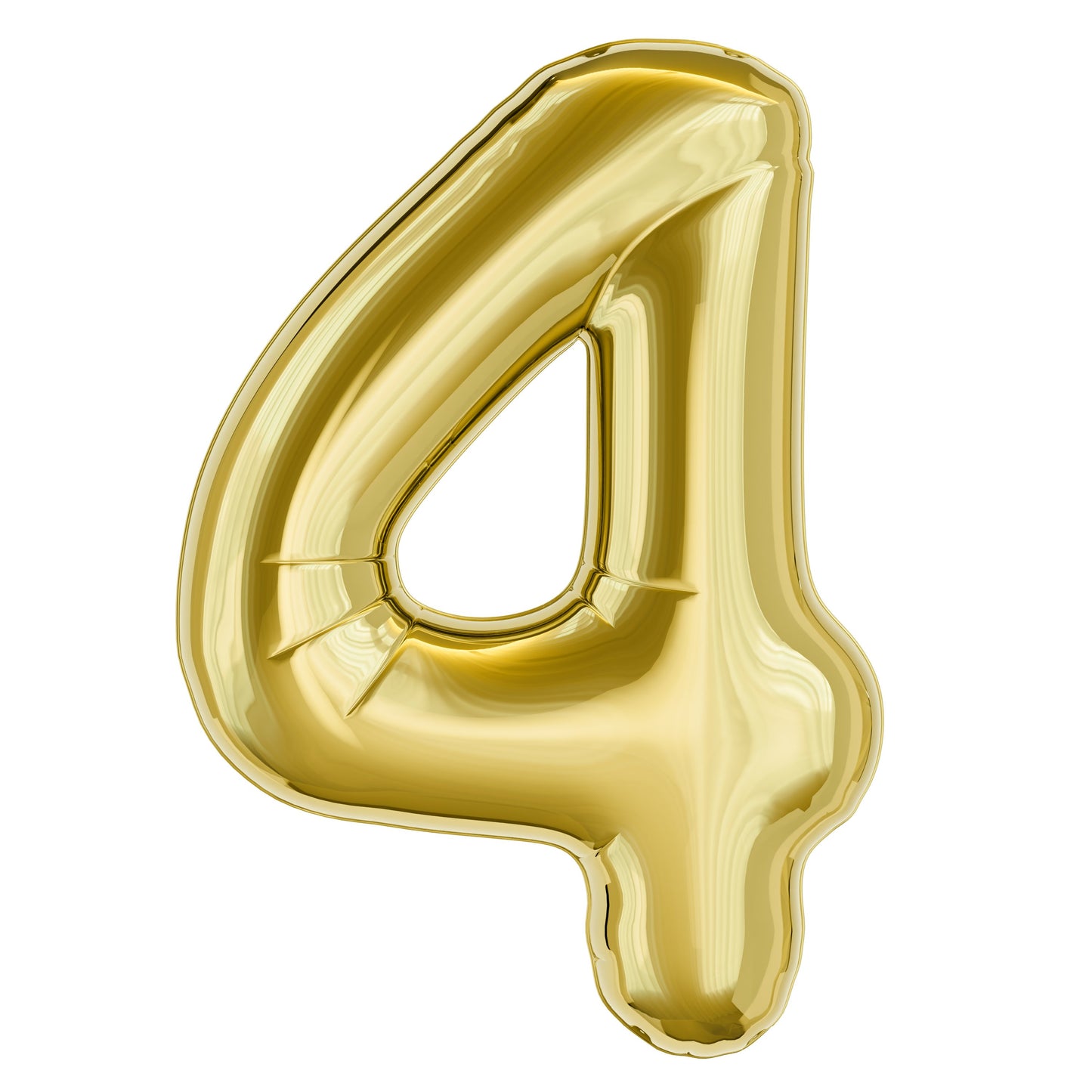 American Greetings Number 4 Large Gold Foil Uninflated Balloon