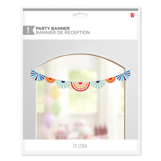American Greetings Multi-Colored Paper Fan Party Banner Decoration