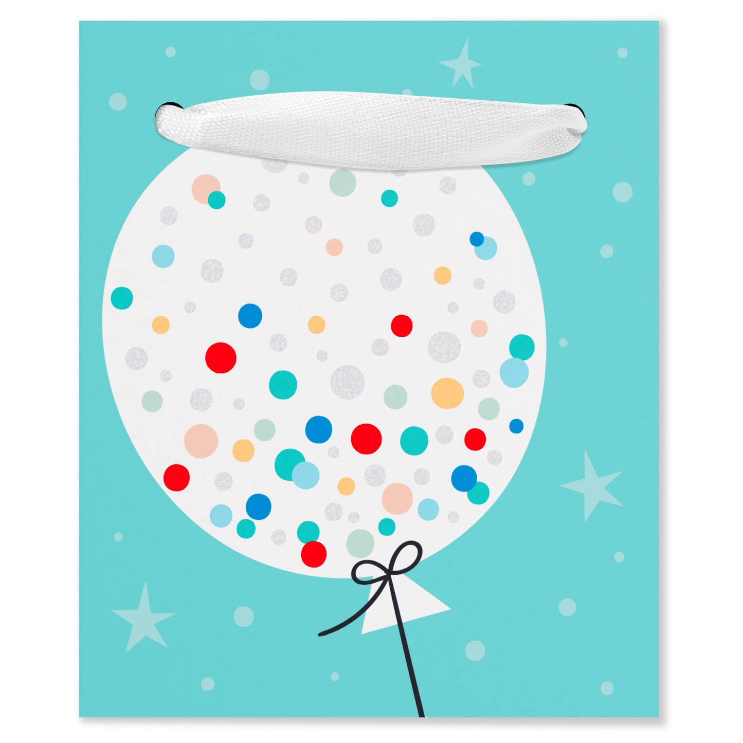 American Greetings Balloon Confetti Teal Mini Birthday Gift Bag