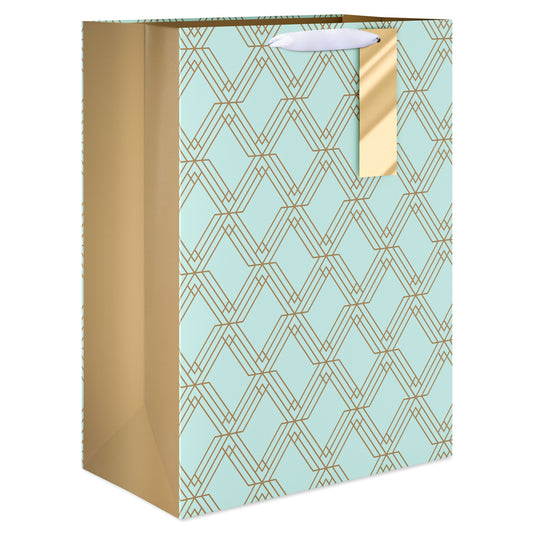 American Greetings Geometric Pattern Jumbo Mint Gift Bag