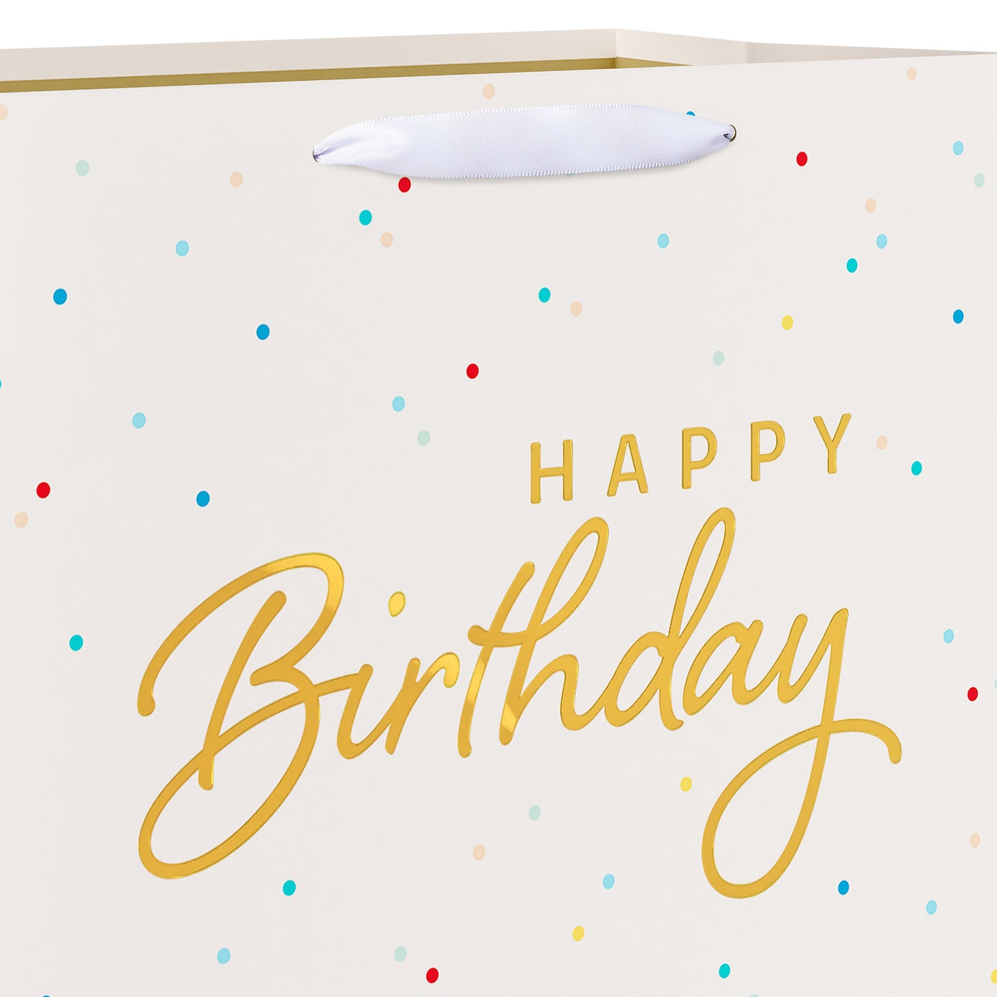 American Greetings Happy Birthday Ivory Kraft Jumbo Square Gift Bag