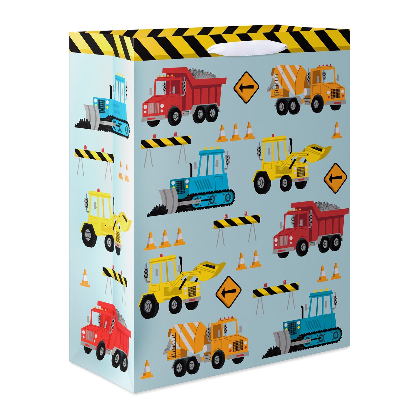 American Greetings Construction Trucks Extra Large Light Blue Gift Bag