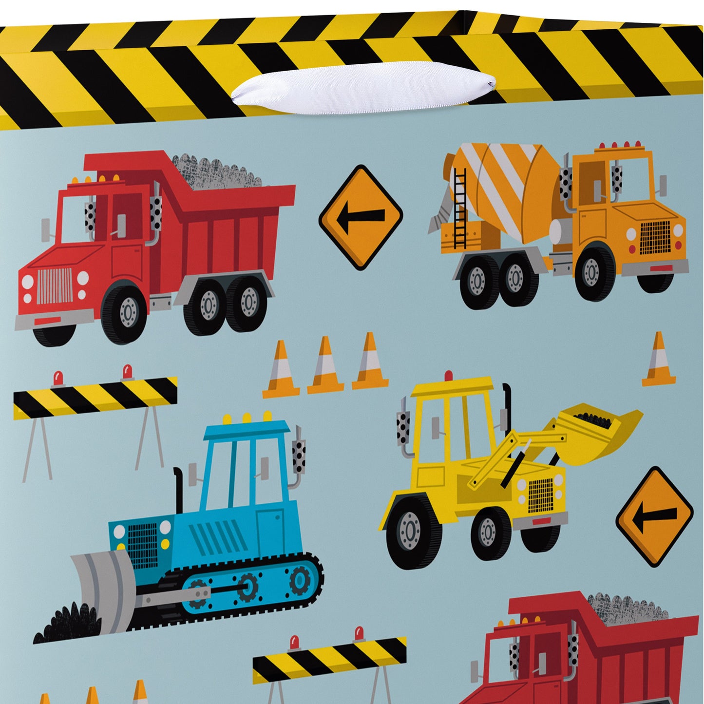 American Greetings Construction Trucks Extra Large Light Blue Gift Bag
