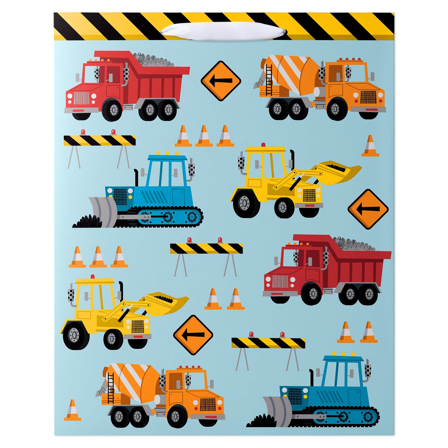 American Greetings Construction Trucks Extra Large Light Blue Gift Bag