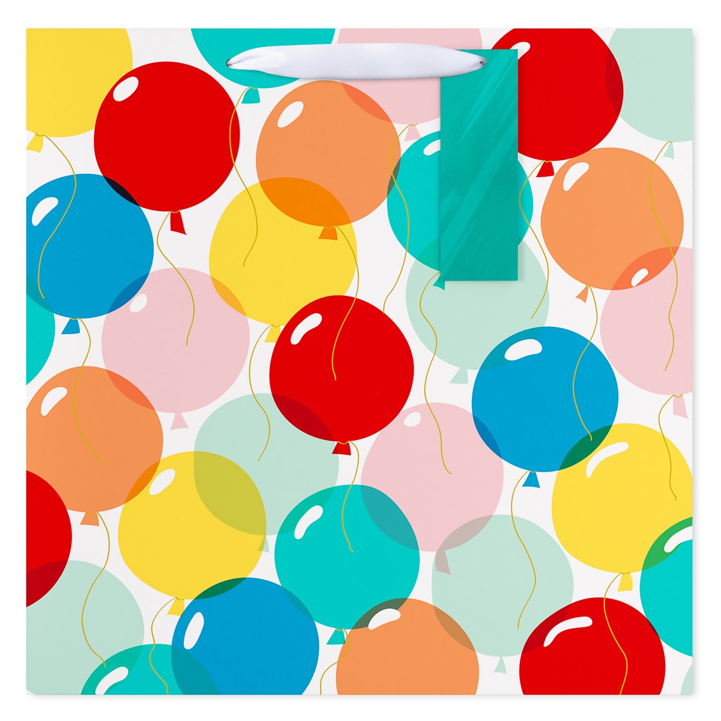 American Greetings Balloons Birthday Jumbo Square Gift Bag with Tag