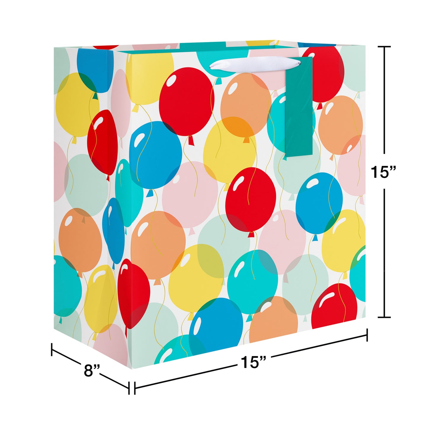 American Greetings Balloons Birthday Jumbo Square Gift Bag with Tag