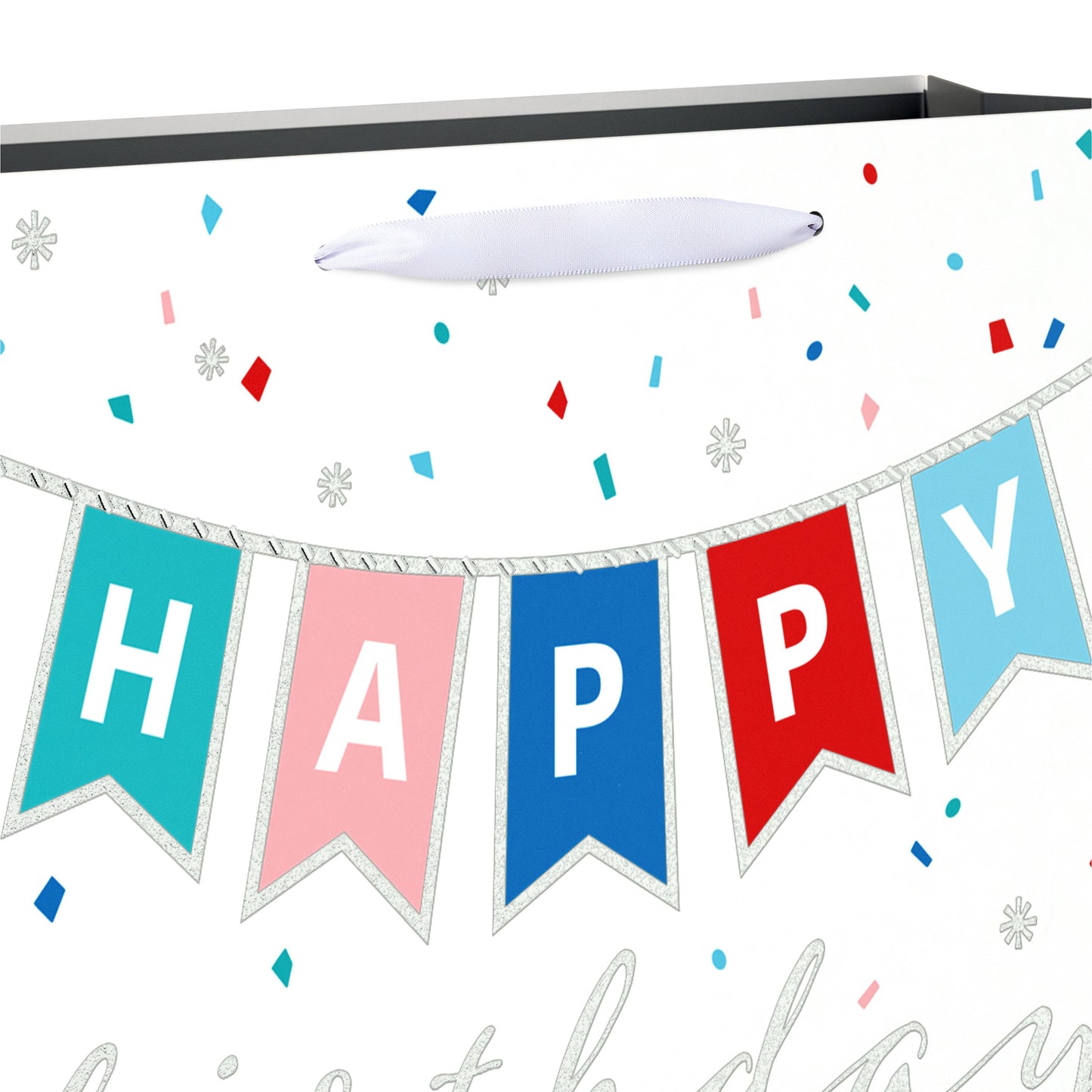 American Greetings Happy Birthday Banner Confetti Large Horizontal Gift Bag