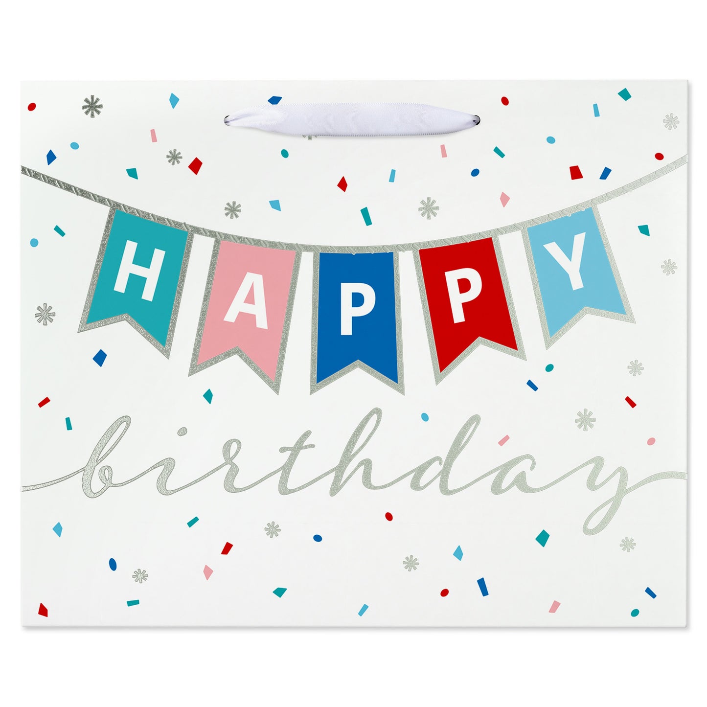 American Greetings Happy Birthday Banner Confetti Large Horizontal Gift Bag