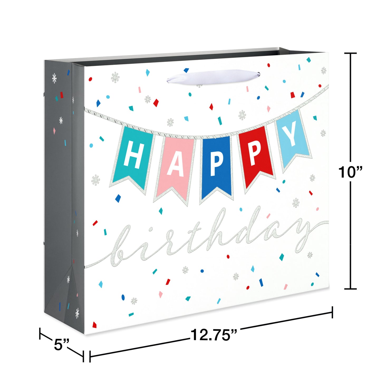 American Greetings Happy Birthday Banner Confetti Large Horizontal Gift Bag