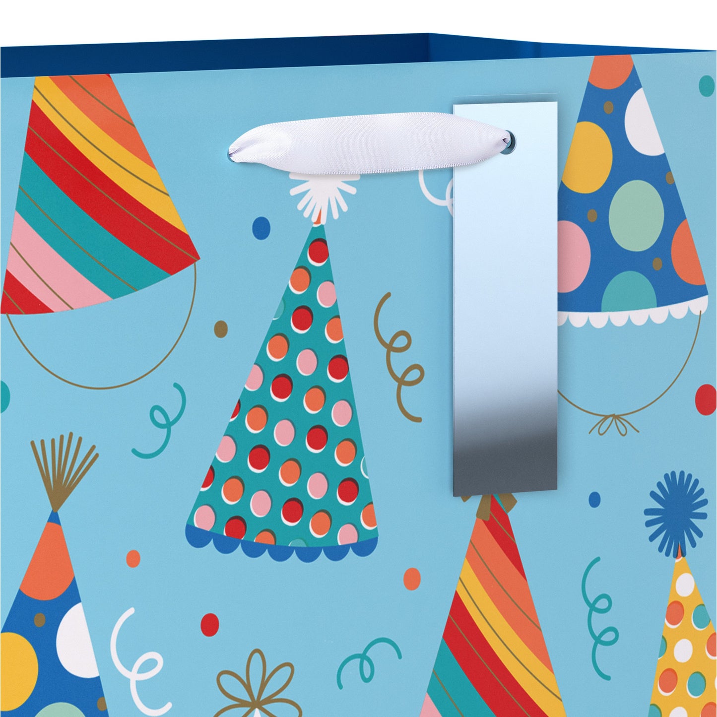 American Greetings Party Hats Medium Light Blue Birthday Gift Bag