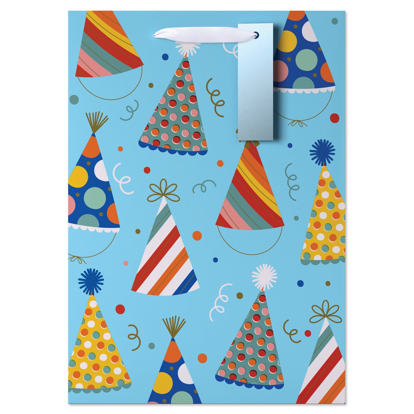 American Greetings Party Hats Medium Light Blue Birthday Gift Bag