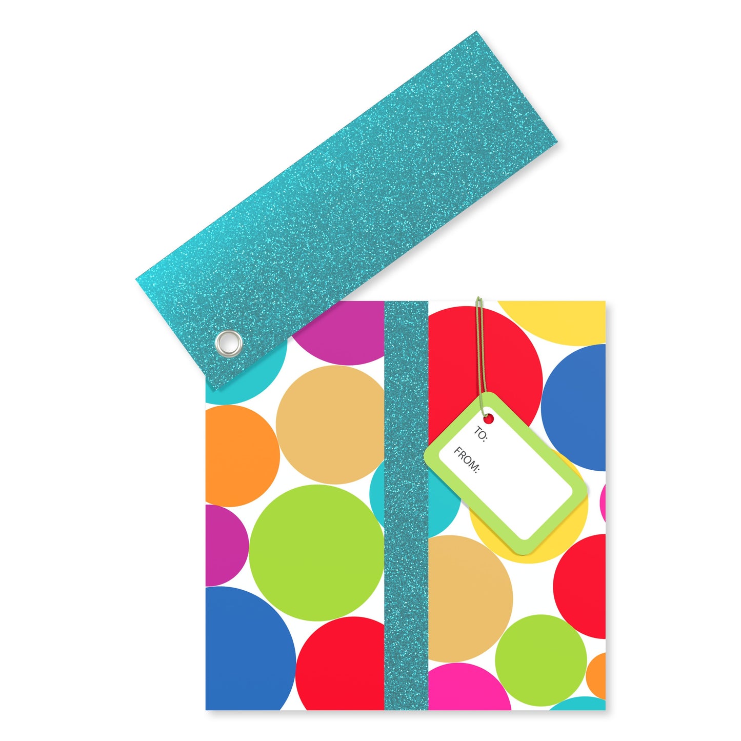 American Greetings Flip Top Present Dots Glitter Birthday Gift Card Holder