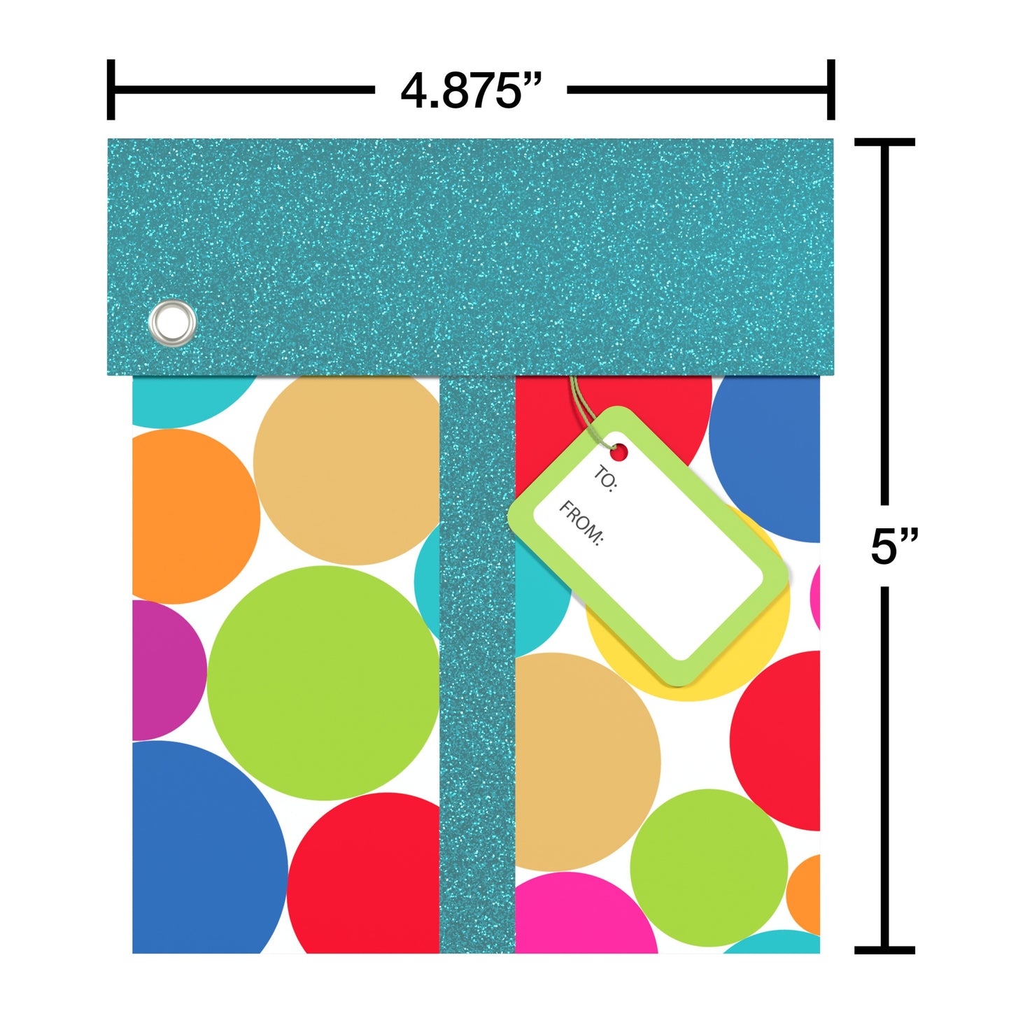 American Greetings Flip Top Present Dots Glitter Birthday Gift Card Holder