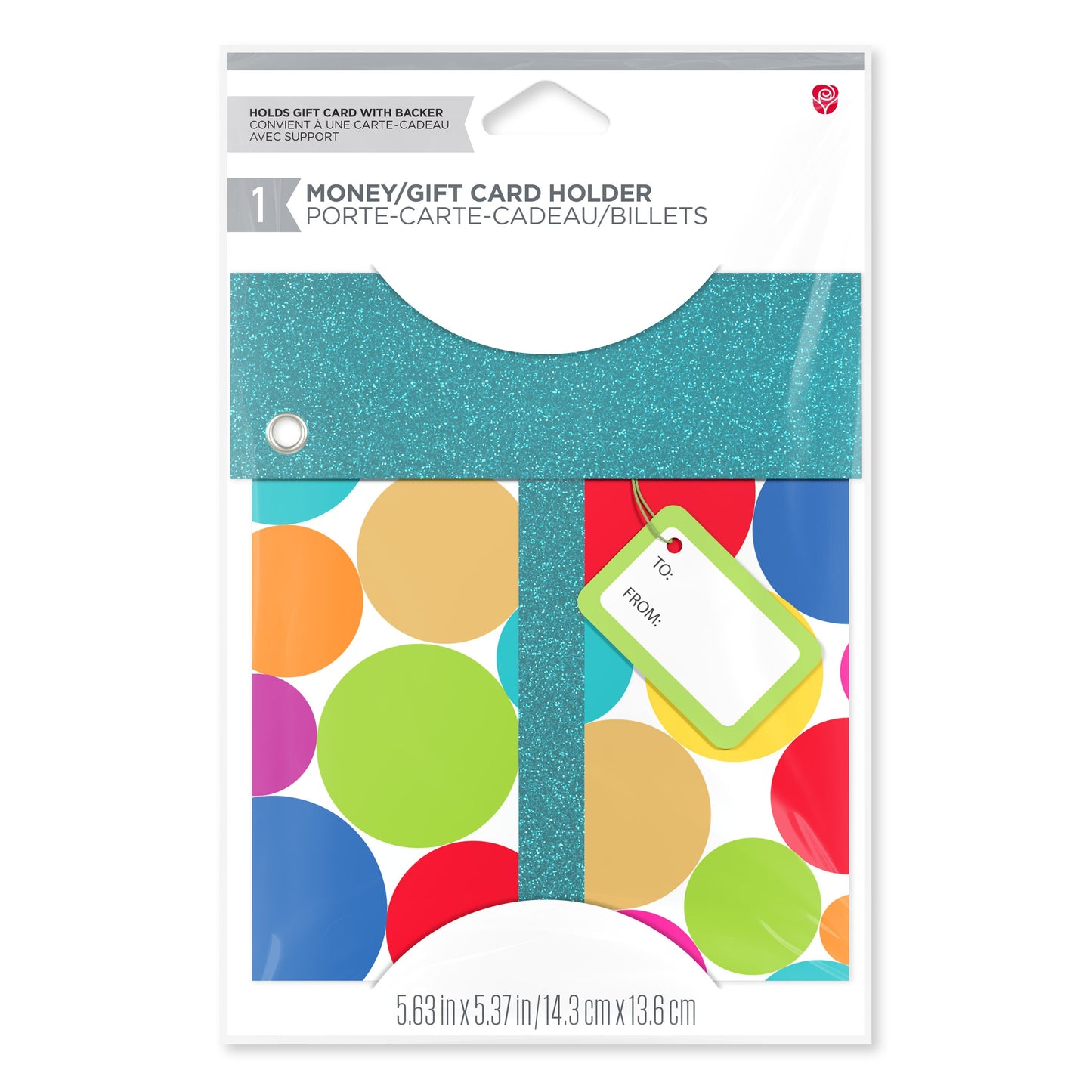 American Greetings Flip Top Present Dots Glitter Birthday Gift Card Holder