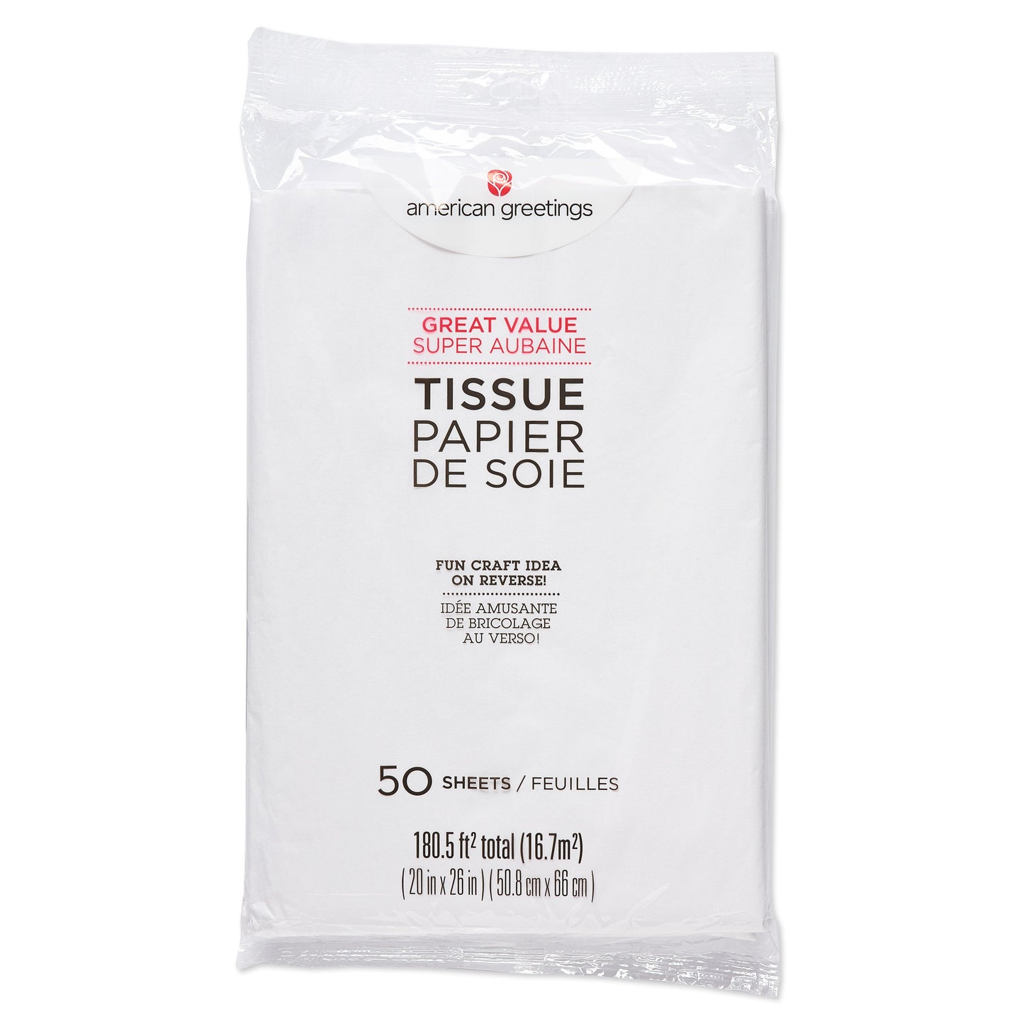 American Greetings White Bulk Tissue Pack, 50 ct