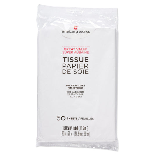 American Greetings White Bulk Tissue Pack, 50 ct