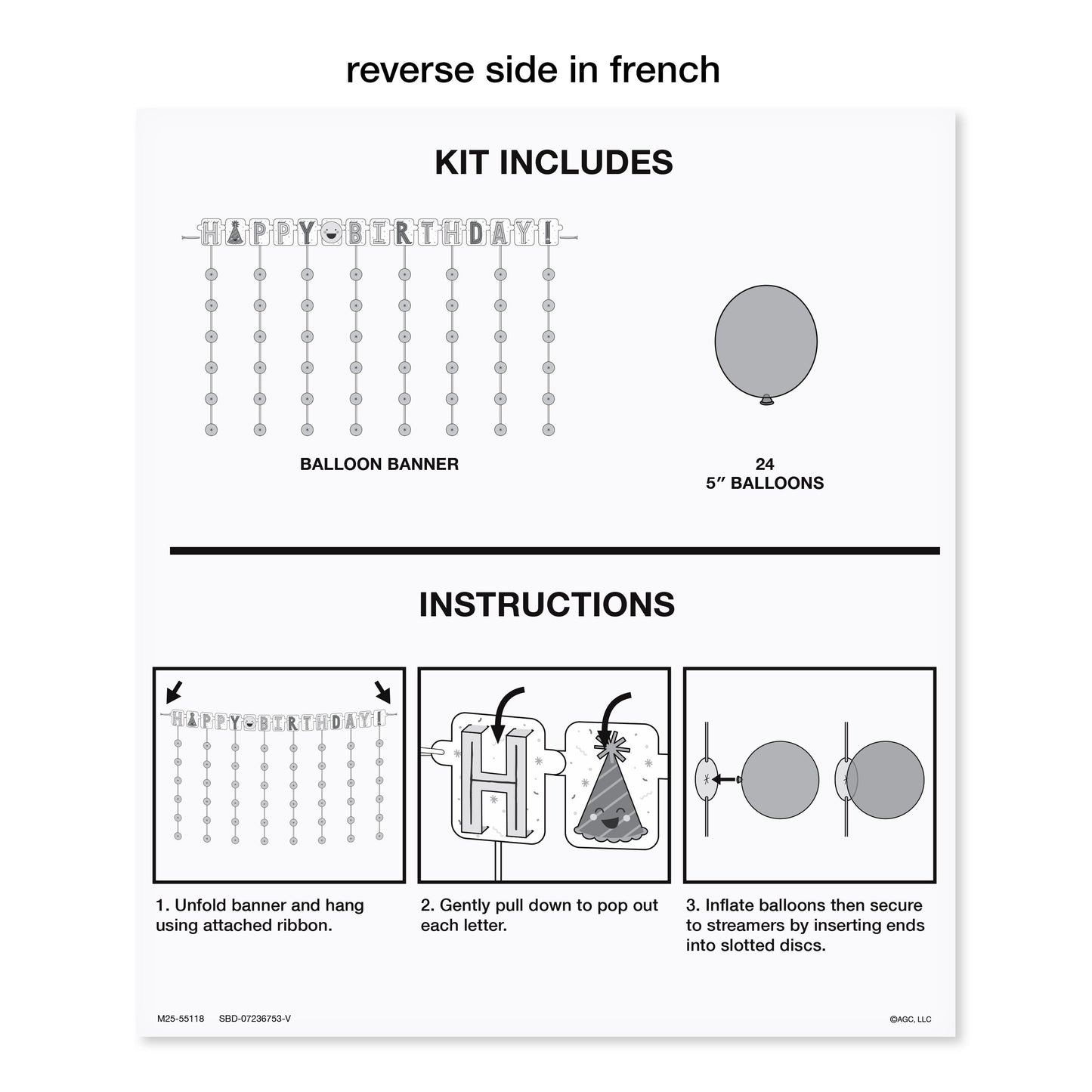 American Greetings Smiley Cheers Birthday Balloon Banner Kit with Confetti Drop Decorations