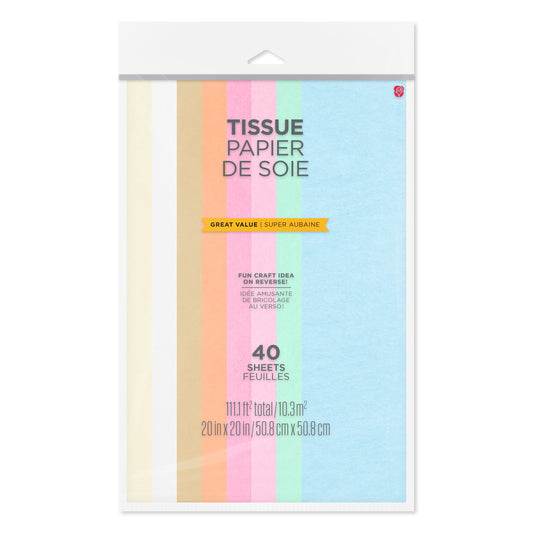 American Greetings Assorted Pastel Tissue Paper, 40 ct