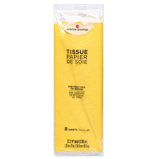 American Greetings Yellow Tissue Paper, 8 ct