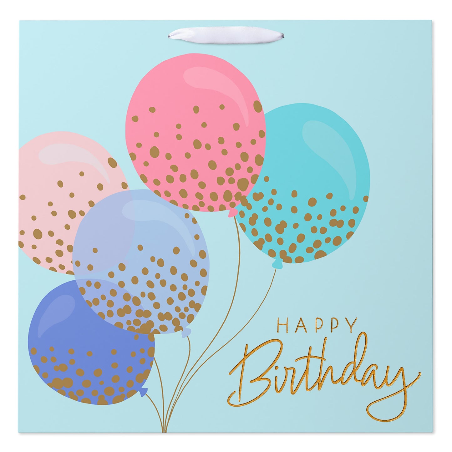 American Greetings Happy Birthday Balloons Teal Colossal Square Gift Bag