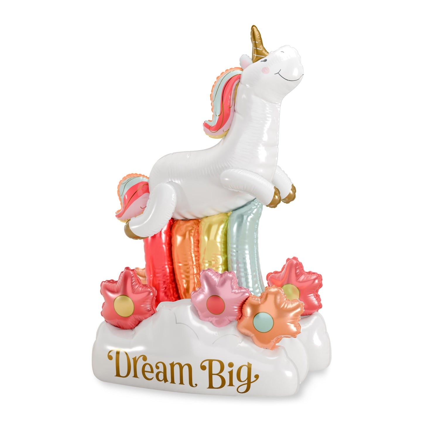 American Greetings Unicorn “Dream Big” Uninflated Giant Mylar Balloon Kit with Inflation Straw