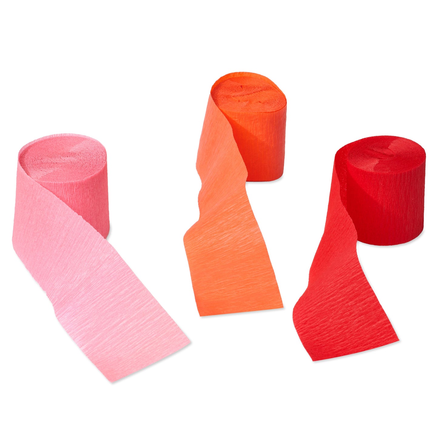 American Greetings Pink, Orange, & Red Crepe Paper Streamers
