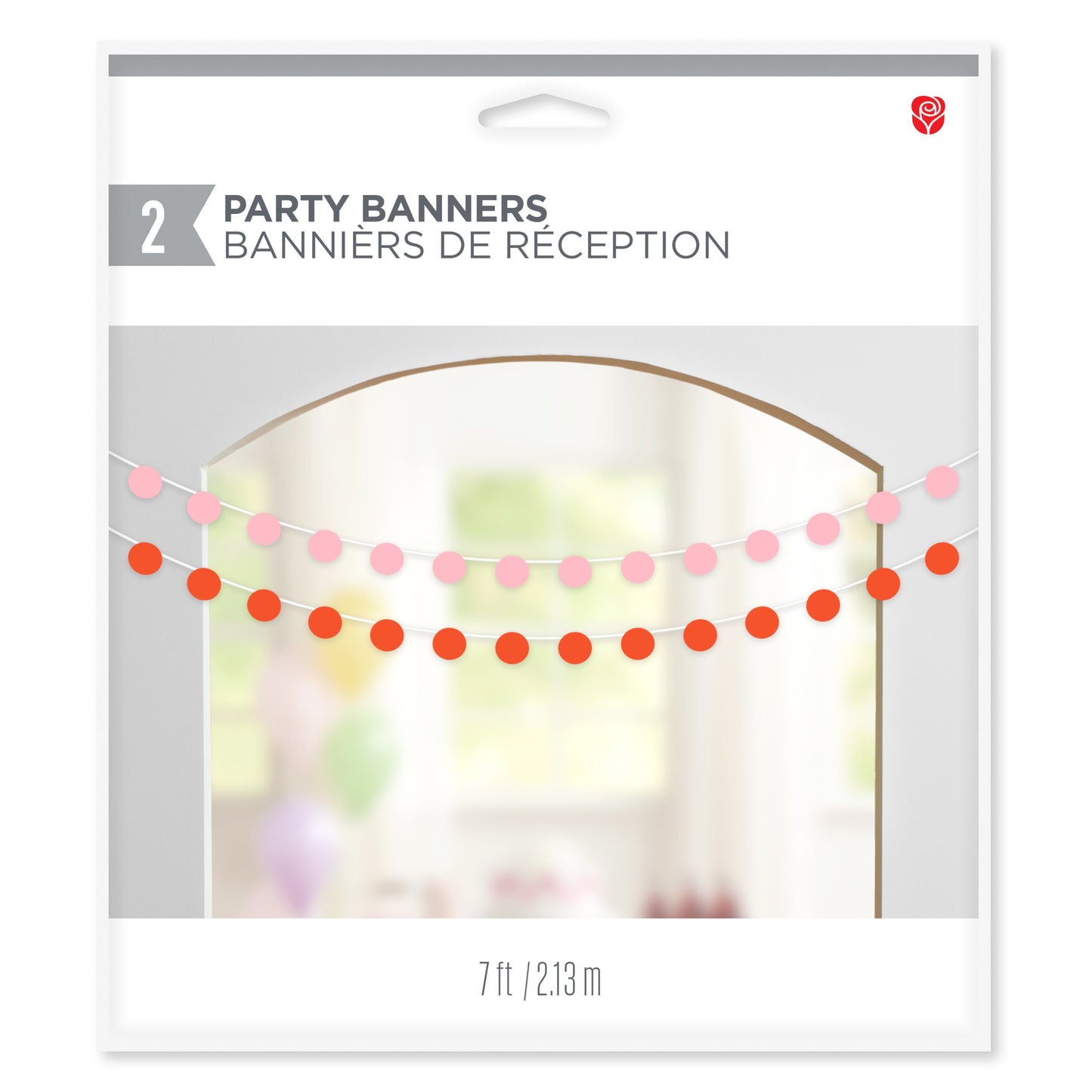 American Greetings Pink & Orange Circles Party Banner Decoration, 2 ct