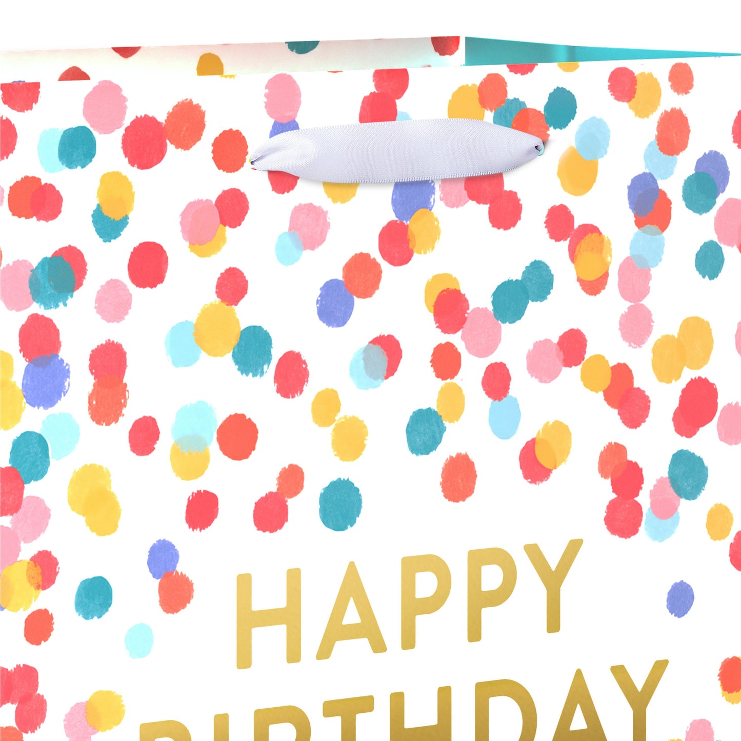American Greetings Scattered Confetti Medium White Birthday Gift Bag
