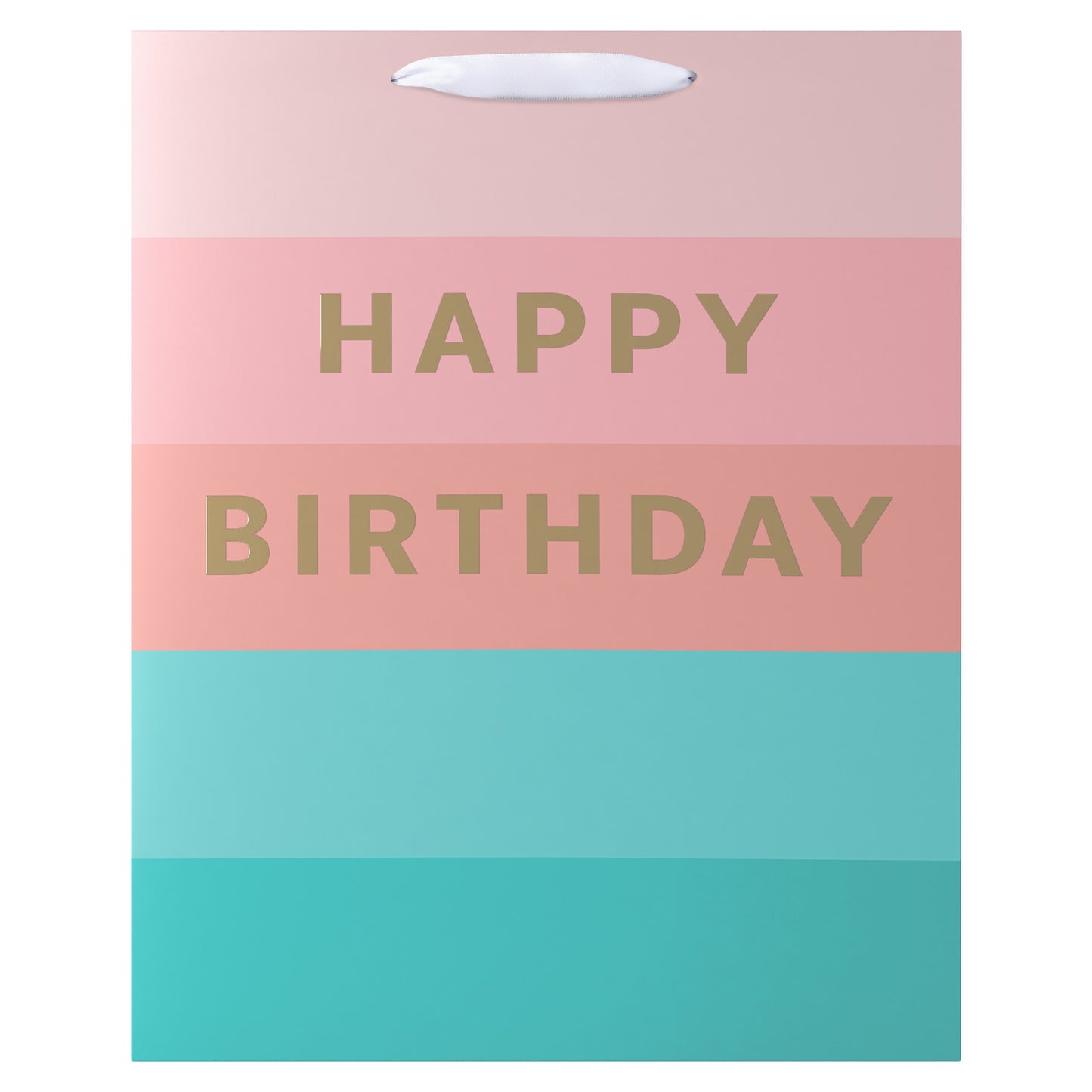 American Greetings Stripes Extra Large Pink & Teal Birthday Gift Bag