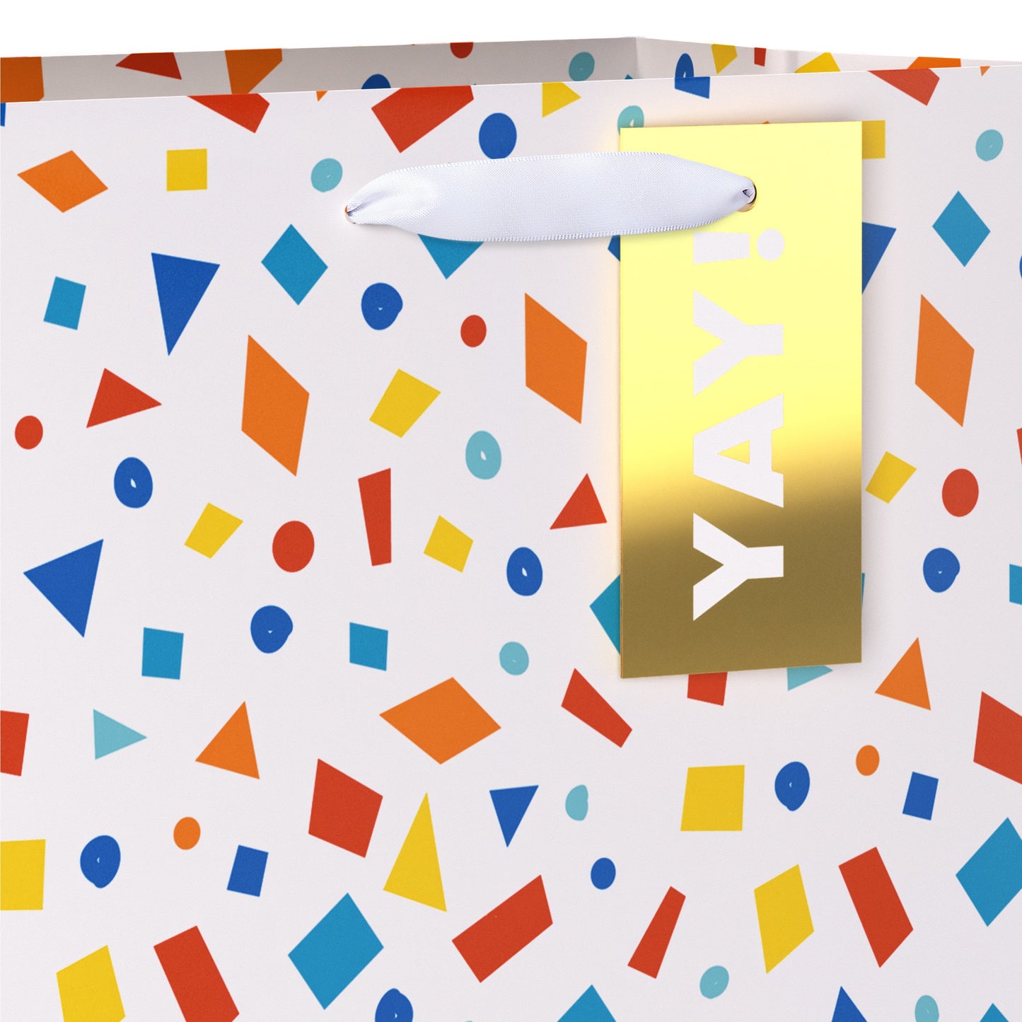 American Greetings Yay Confetti Medium White Gift Bag with Hang Tag