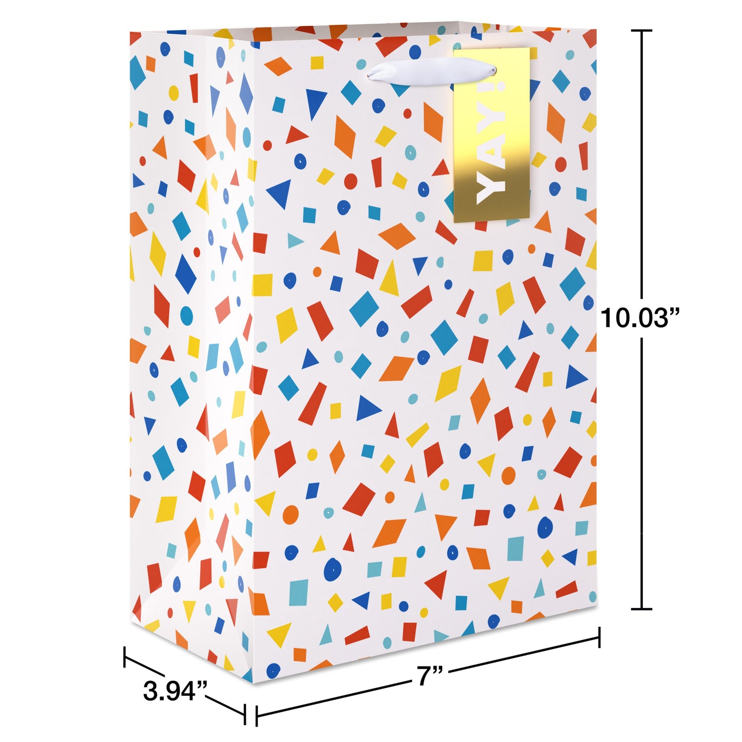 American Greetings Yay Confetti Medium White Gift Bag with Hang Tag