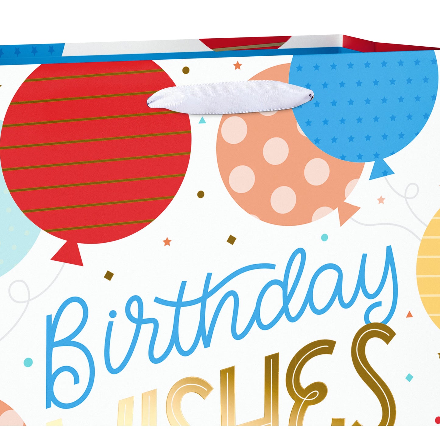American Greetings Wishes & Balloons Large White Birthday Gift Bag
