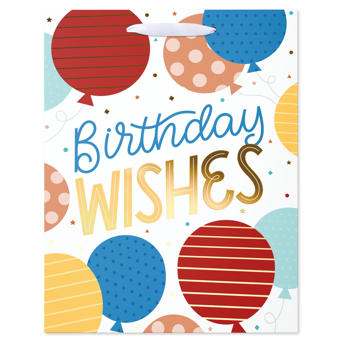American Greetings Wishes & Balloons Large White Birthday Gift Bag