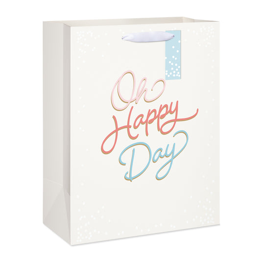 American Greetings Oh Happy Day Large Ivory Wedding Gift Bag