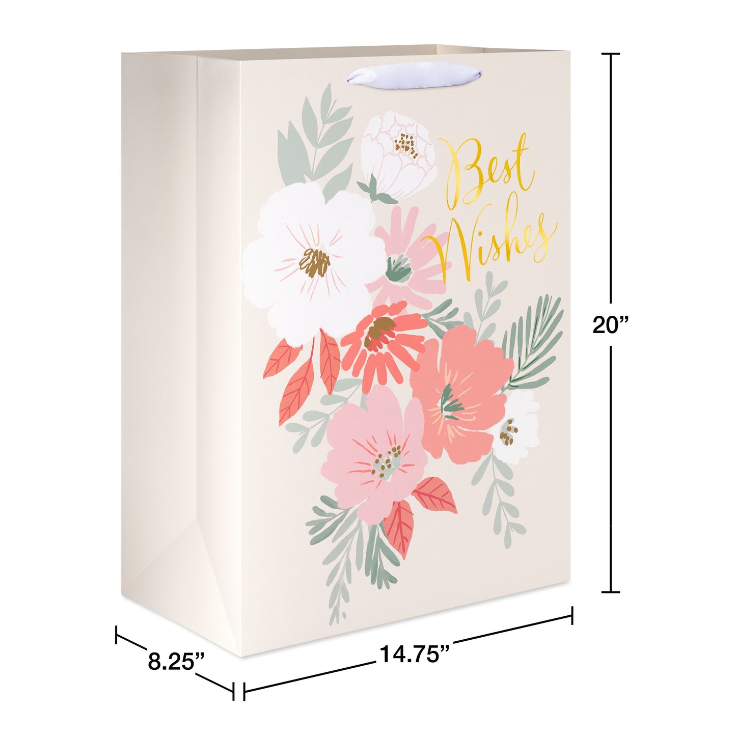 American Greetings Best Wishes Jumbo Ivory Wedding Gift Bag