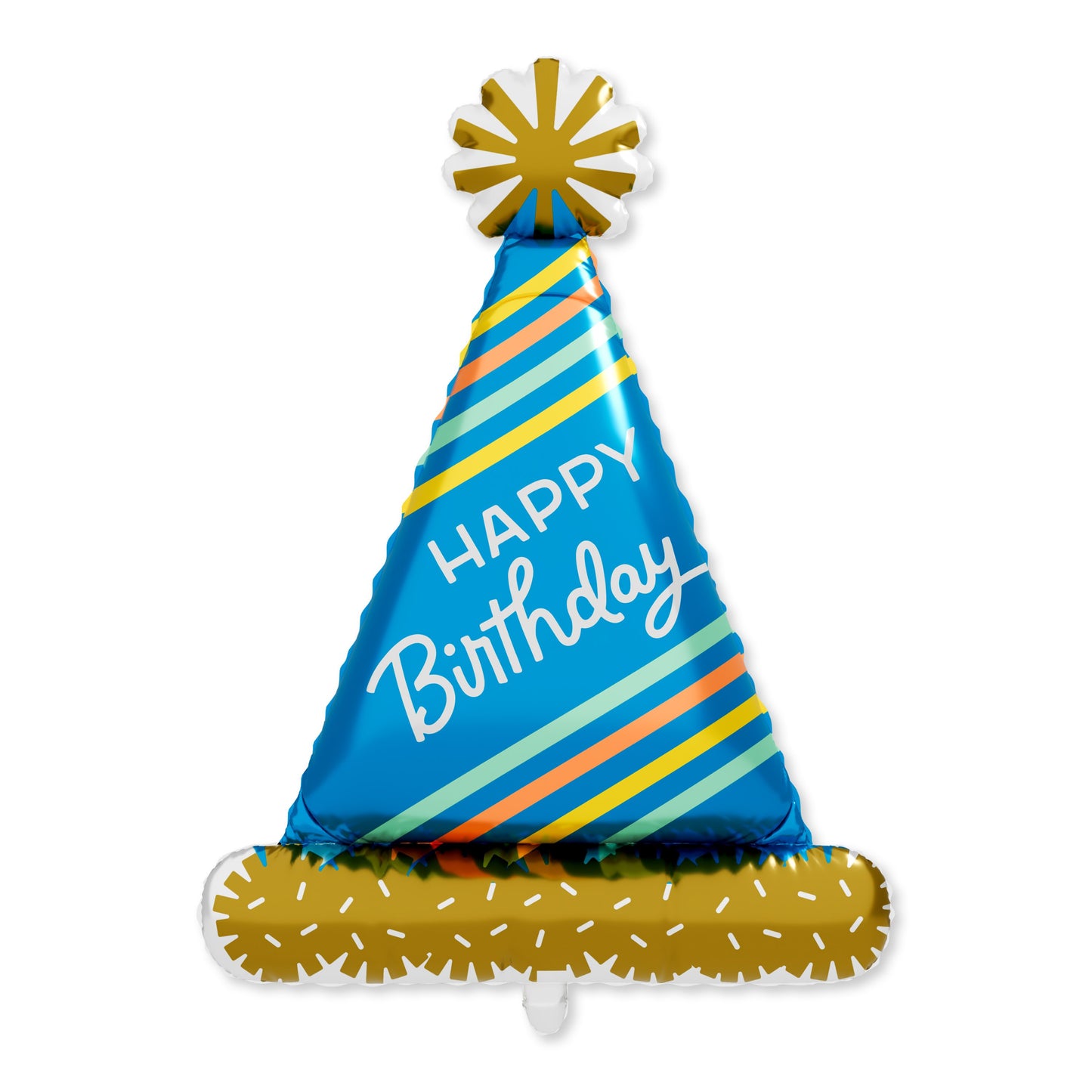 American Greetings Happy Birthday Party Hat Uninflated Foil Balloon with Inflation Straw