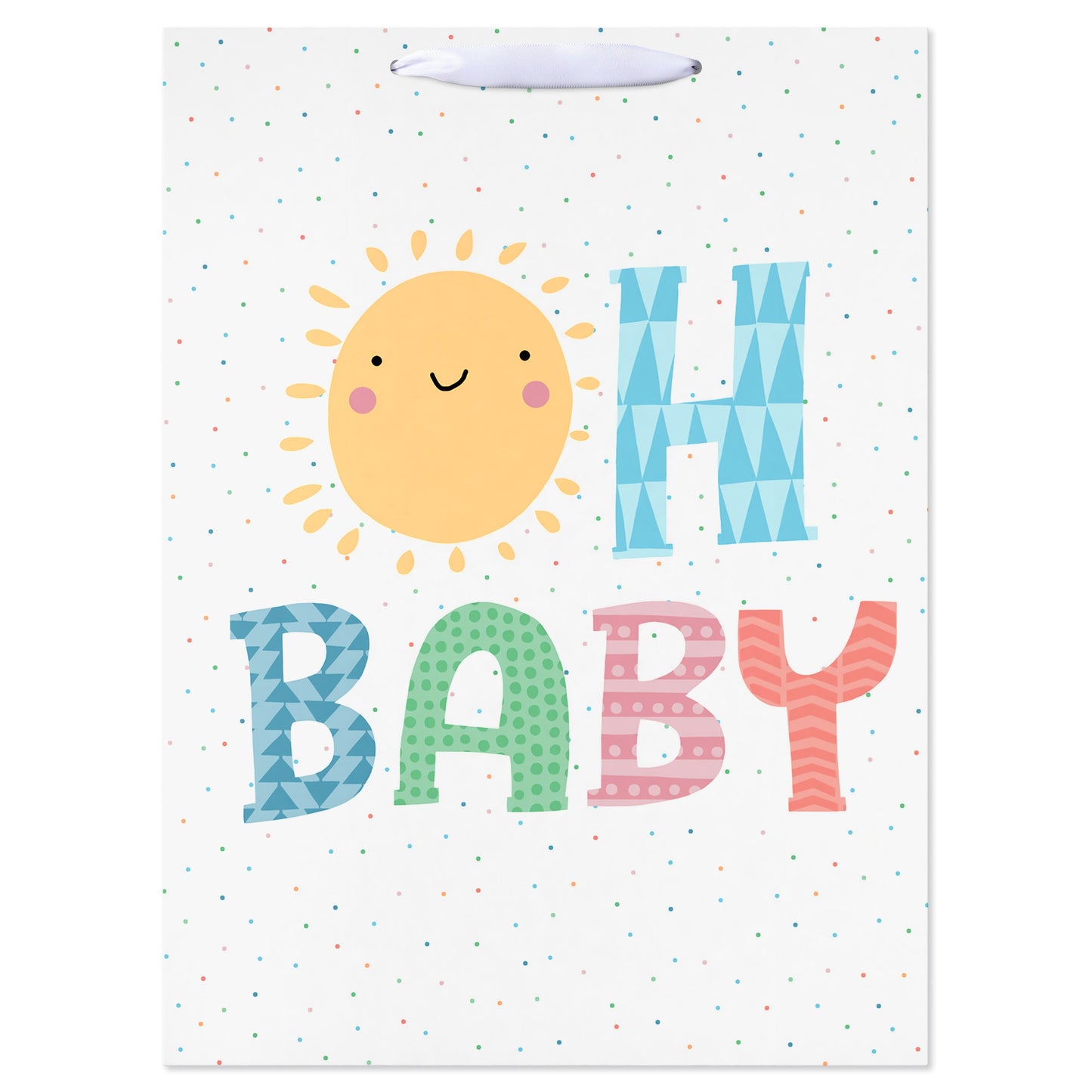 American Greetings Oh Baby White Jumbo Baby Shower Gift Bag