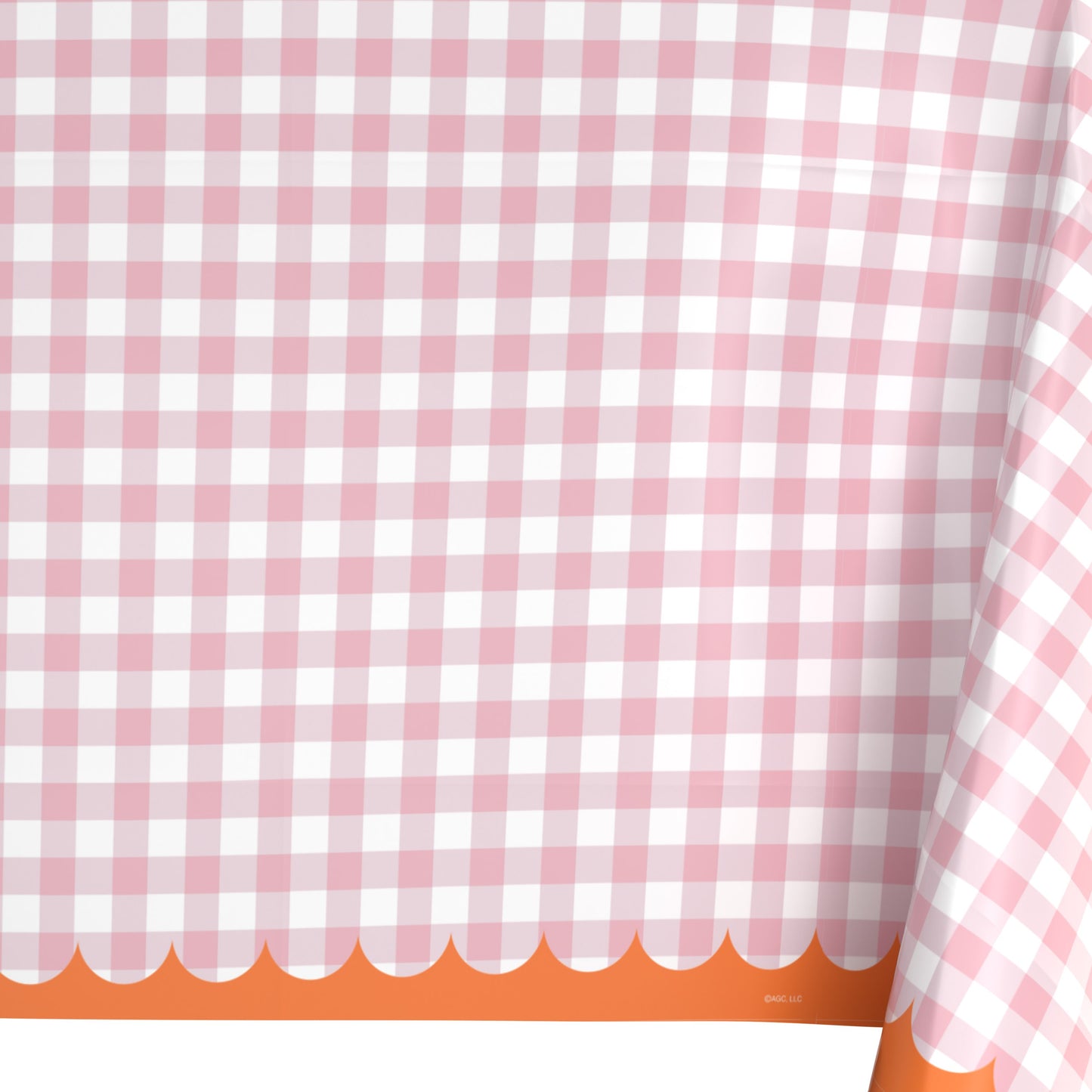 American Greetings Pink Gingham Plastic Table Cover